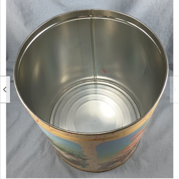 11" Tall Vtg 1994 IAMS Cat Food Storage Container 4 Seasons Metal Tin Canister - Picture 7 of 9